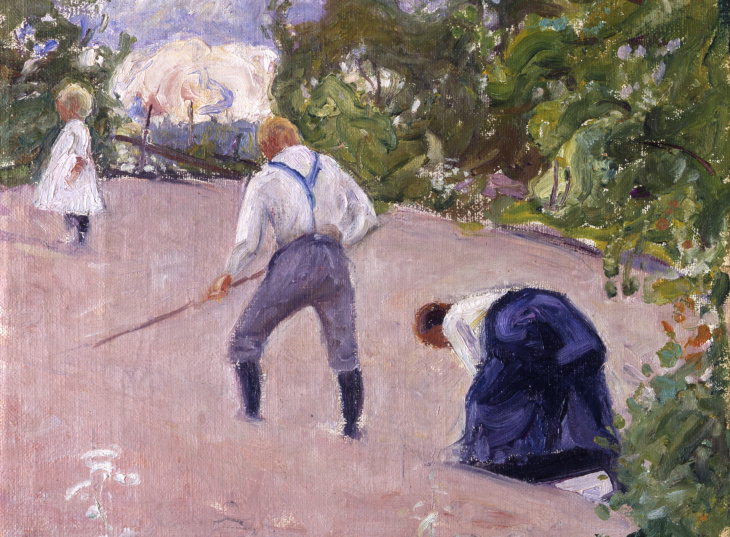 Pekka Halonen, Kesäinen puutarha, 1912, yksityiskohta