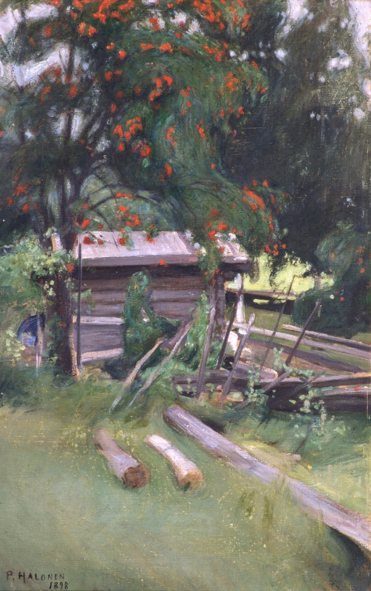 Pekka Halonen Syksyinen pihlaja 1898 öljy yksityiskokoelma Kuva Museokuva web